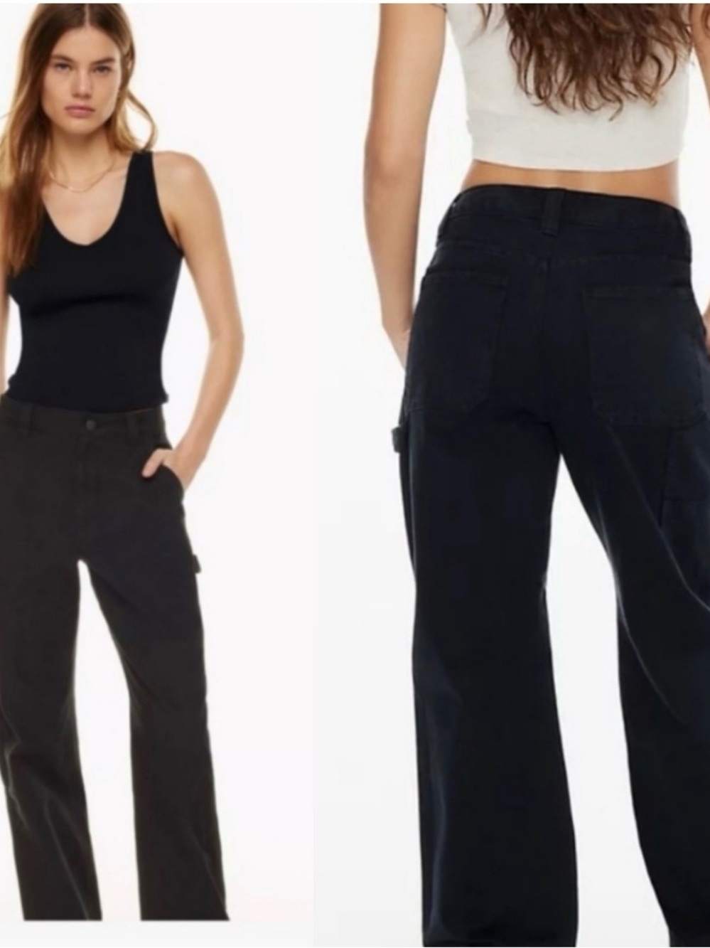 Aritzia | Tna | Greenwich Carpenter Pants Utility Wide Leg Black - Size 10